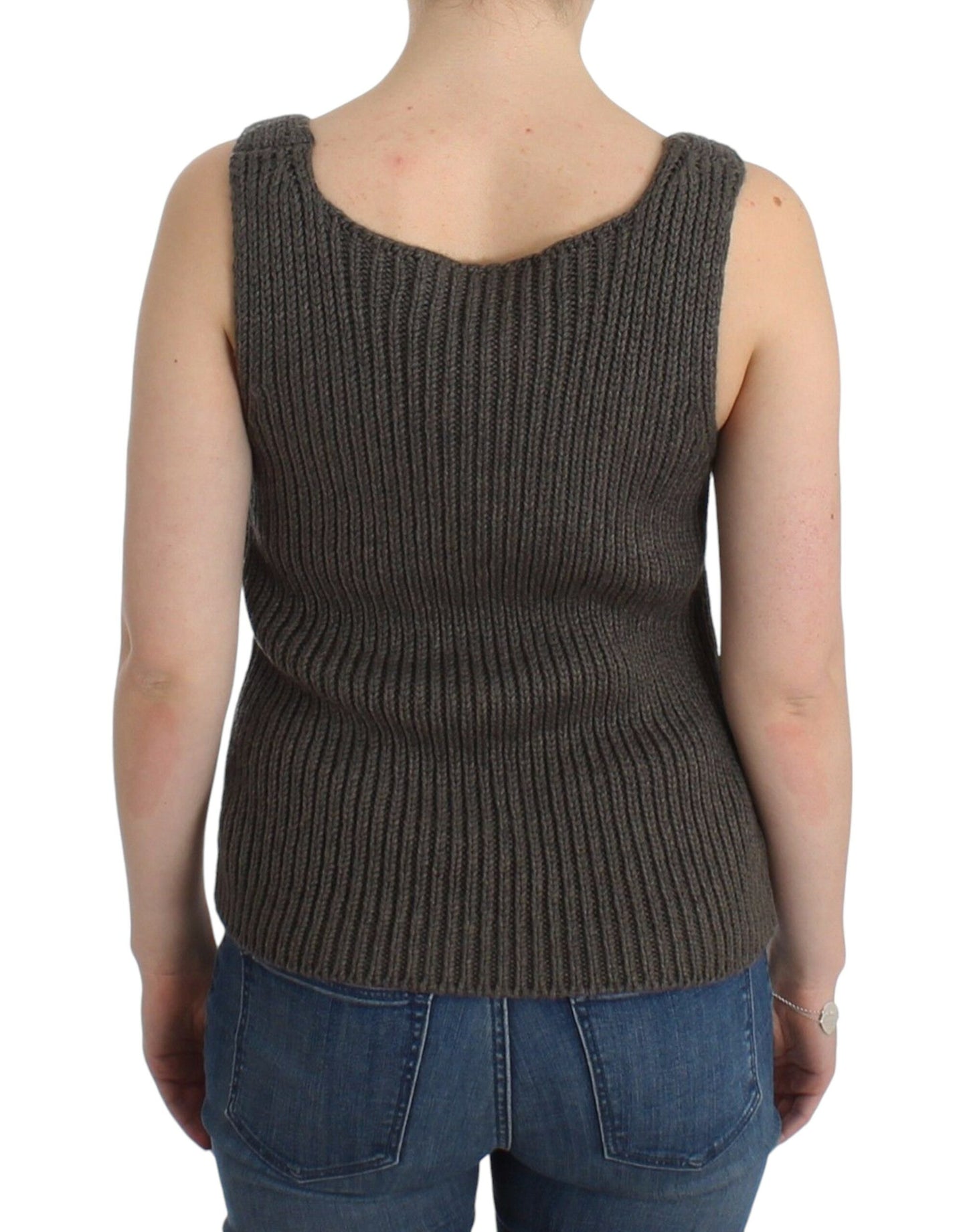 Haut ras du cou en tricot gris chic Ermanno Scervino