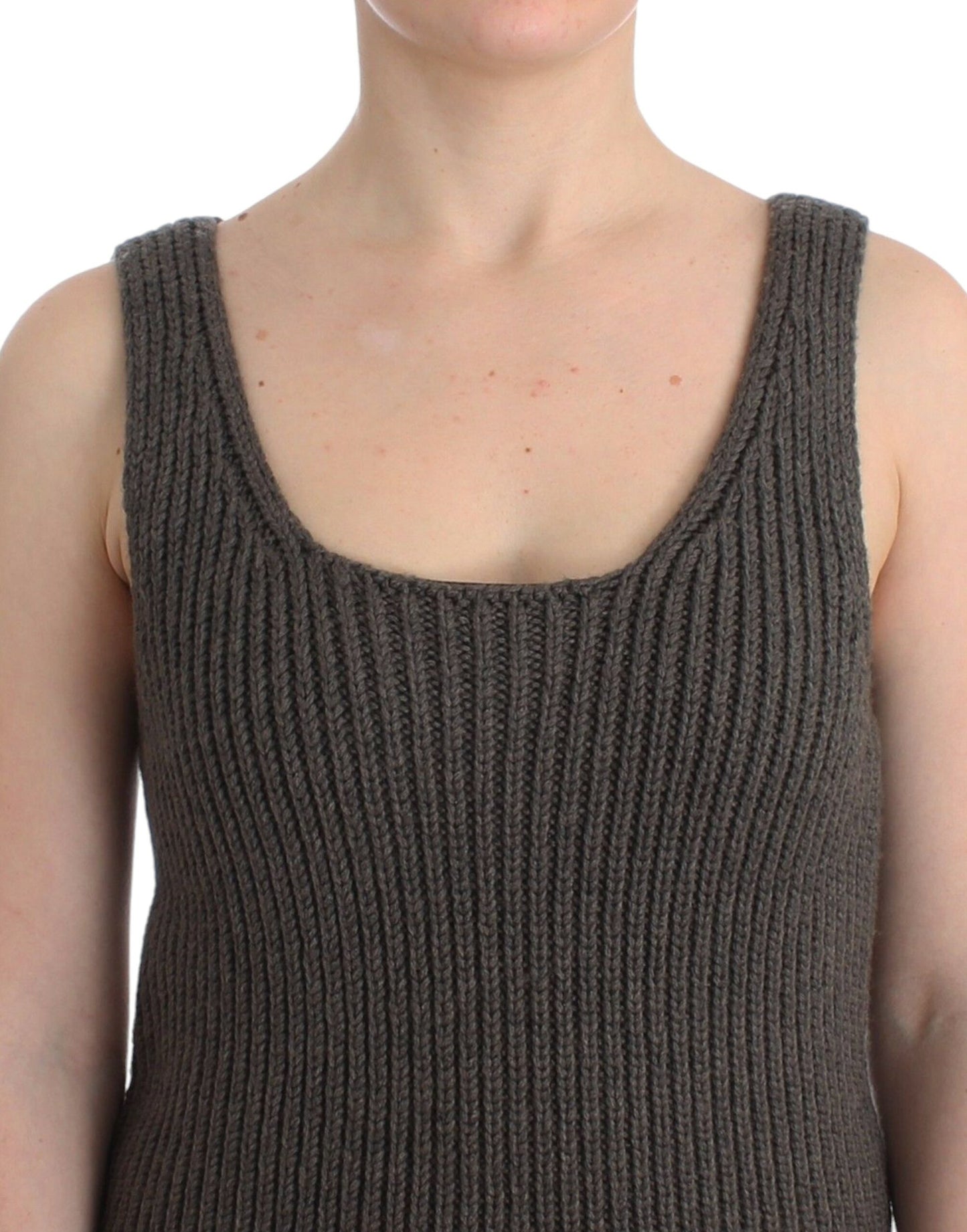 Haut ras du cou en tricot gris chic Ermanno Scervino