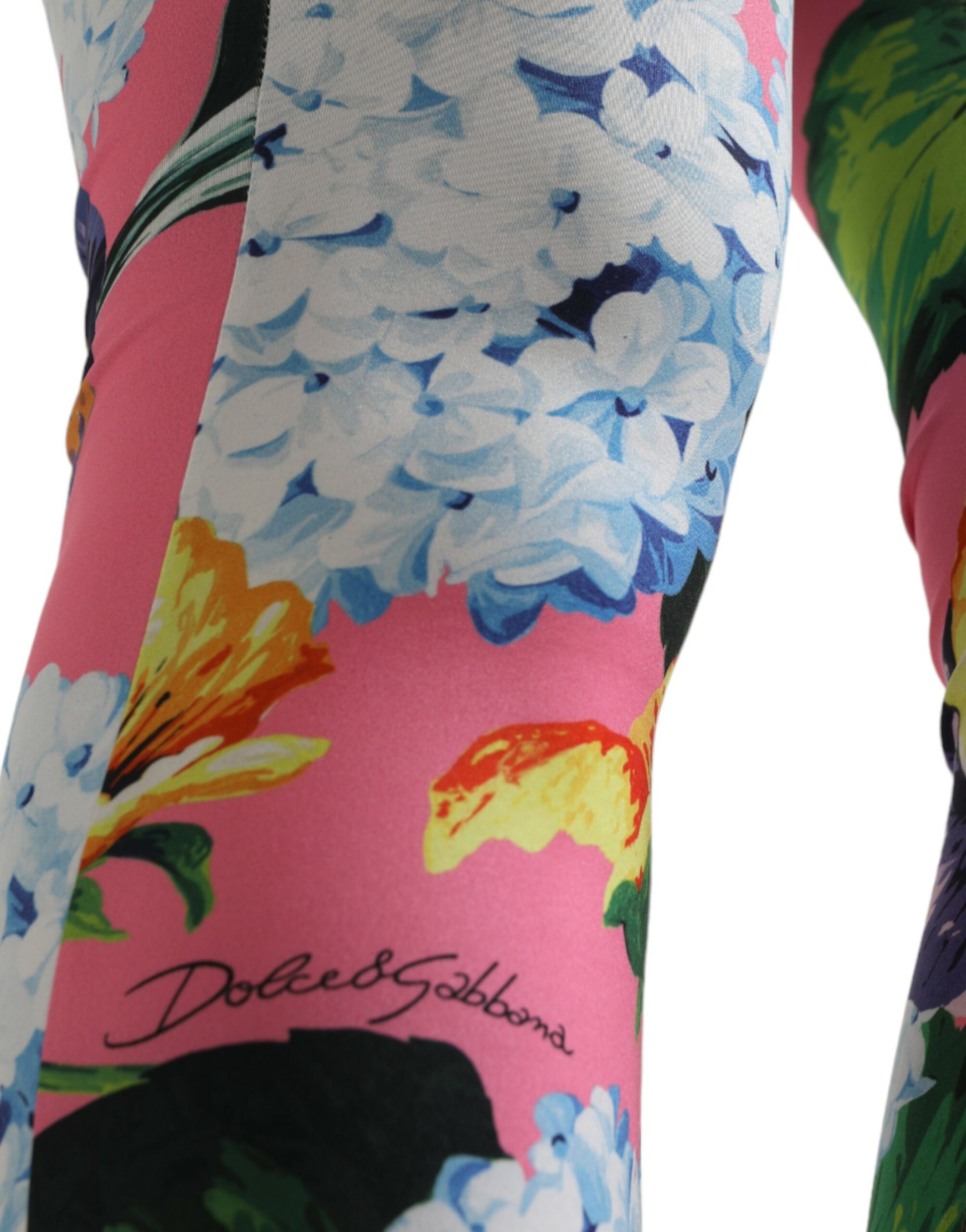 Dolce & Gabbana Multicolor Floral High Waist Leggings Pants by Dolce & Gabbana