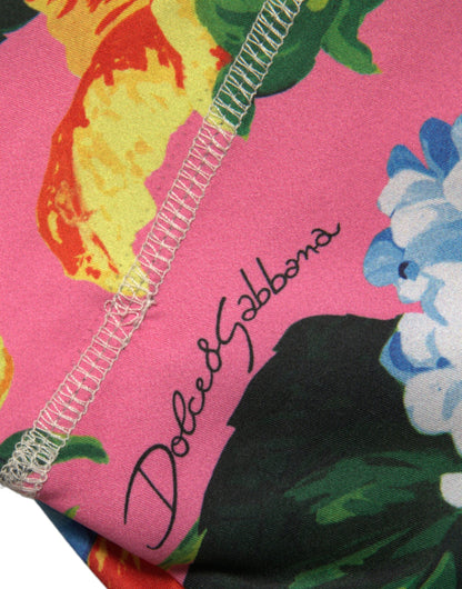 Dolce & Gabbana Multicolor Floral High Waist Leggings Pants by Dolce & Gabbana
