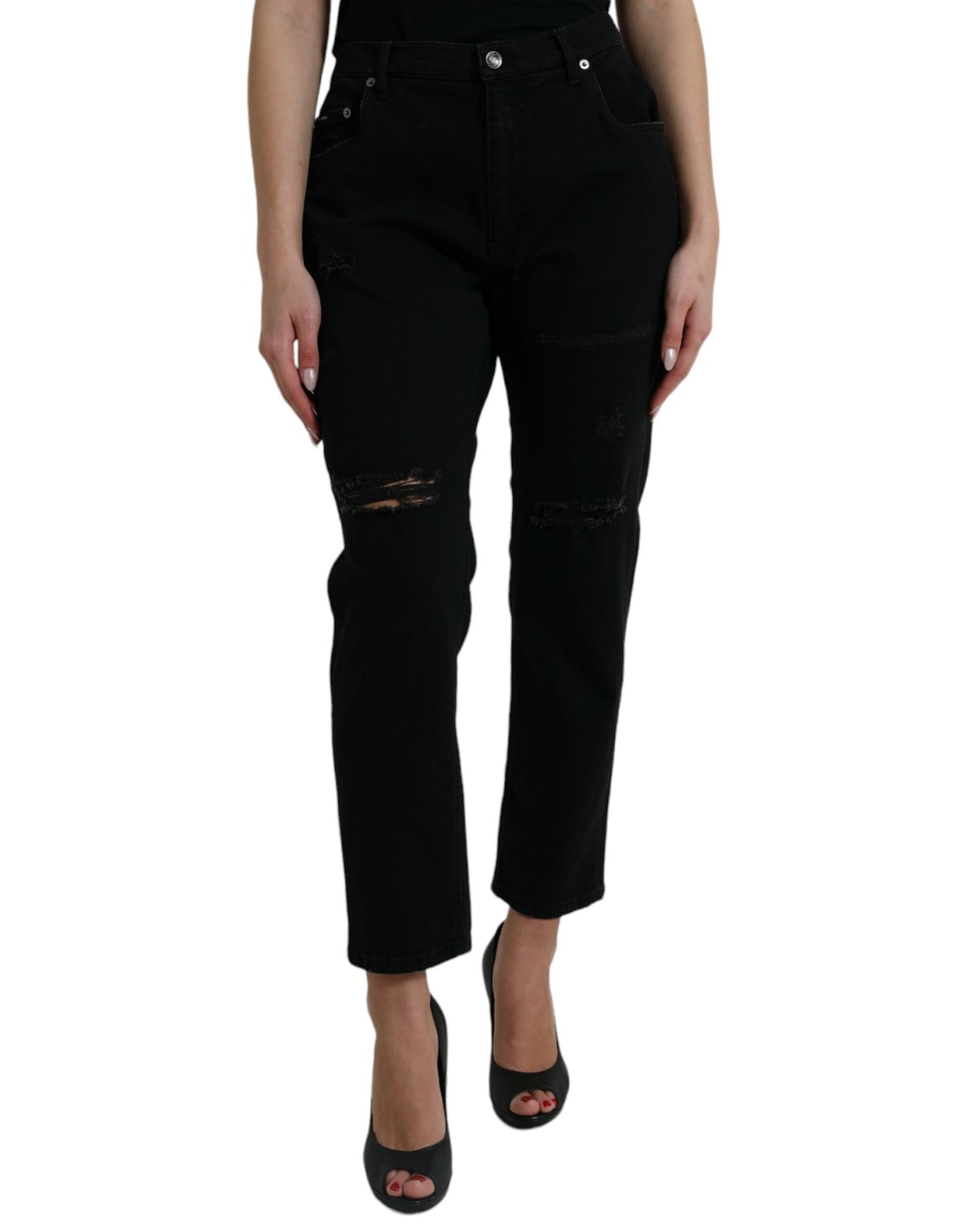 Dolce & Gabbana High Waist Jeans 98 Procent Katoen Zwart