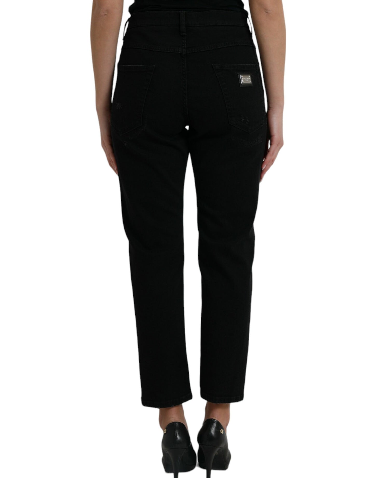 Dolce & Gabbana High Waist Jeans 98 Procent Katoen Zwart