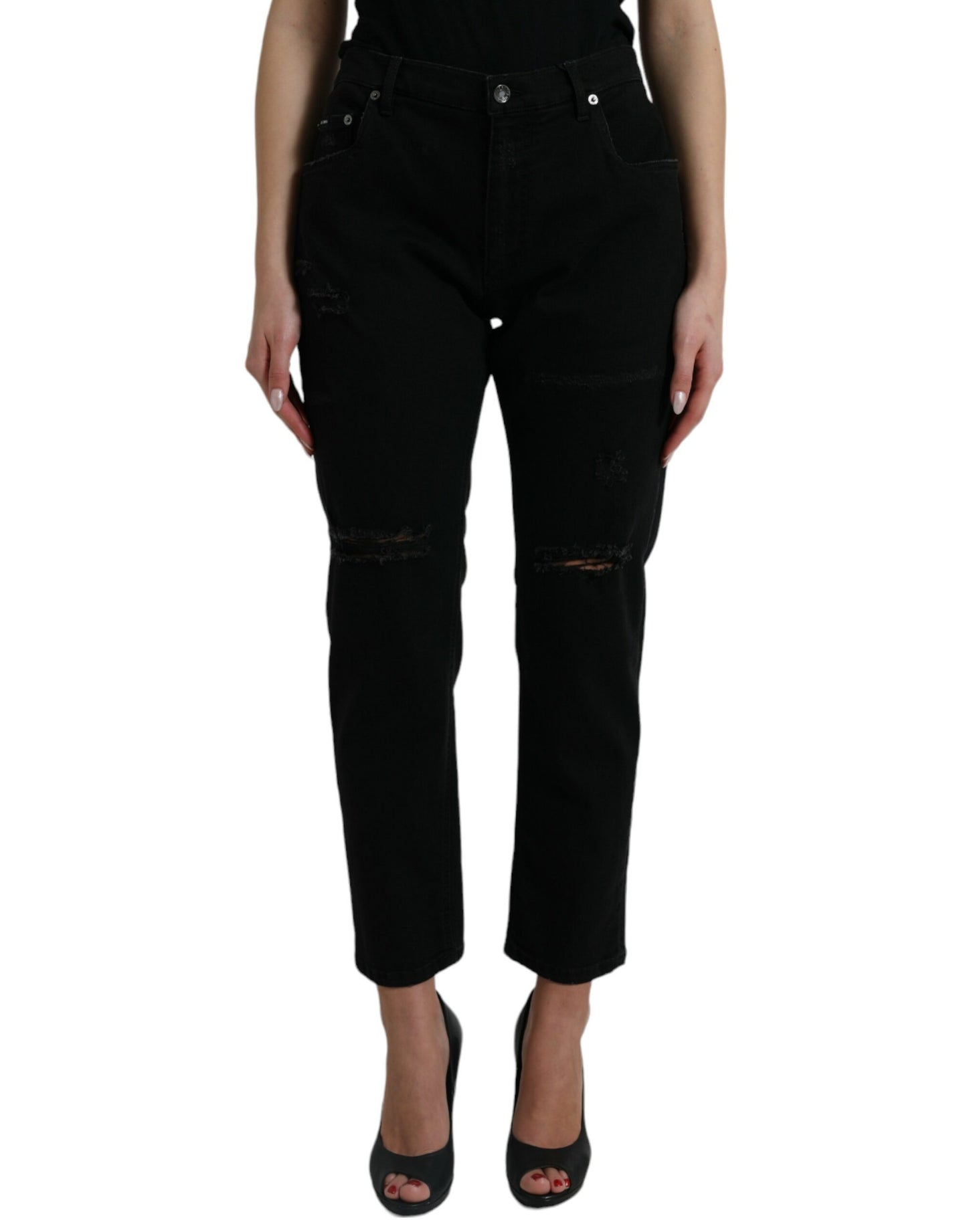 Dolce & Gabbana High Waist Jeans 98 Procent Katoen Zwart