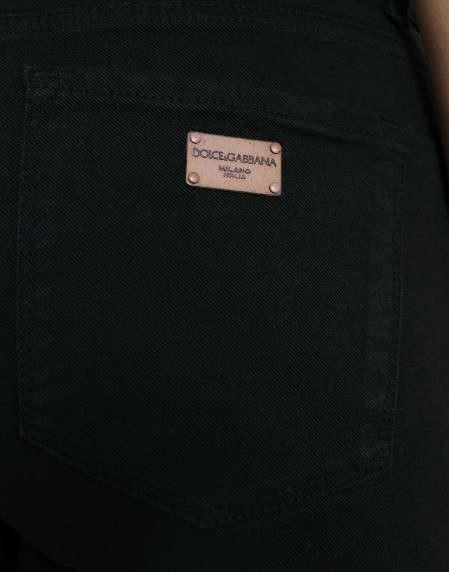 Dolce & Gabbana Black Cotton Mid Waist Skinny Denim Jeans by Dolce & Gabbana