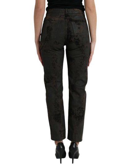 Dolce & Gabbana Brown BOYFRIEND Mid Waist Cotton Denim Jeans by Dolce & Gabbana