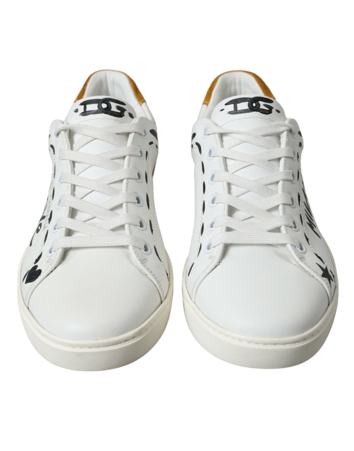 Dolce & Gabbana White Leather LOVE Milano Men Sneakers Shoes by Dolce & Gabbana