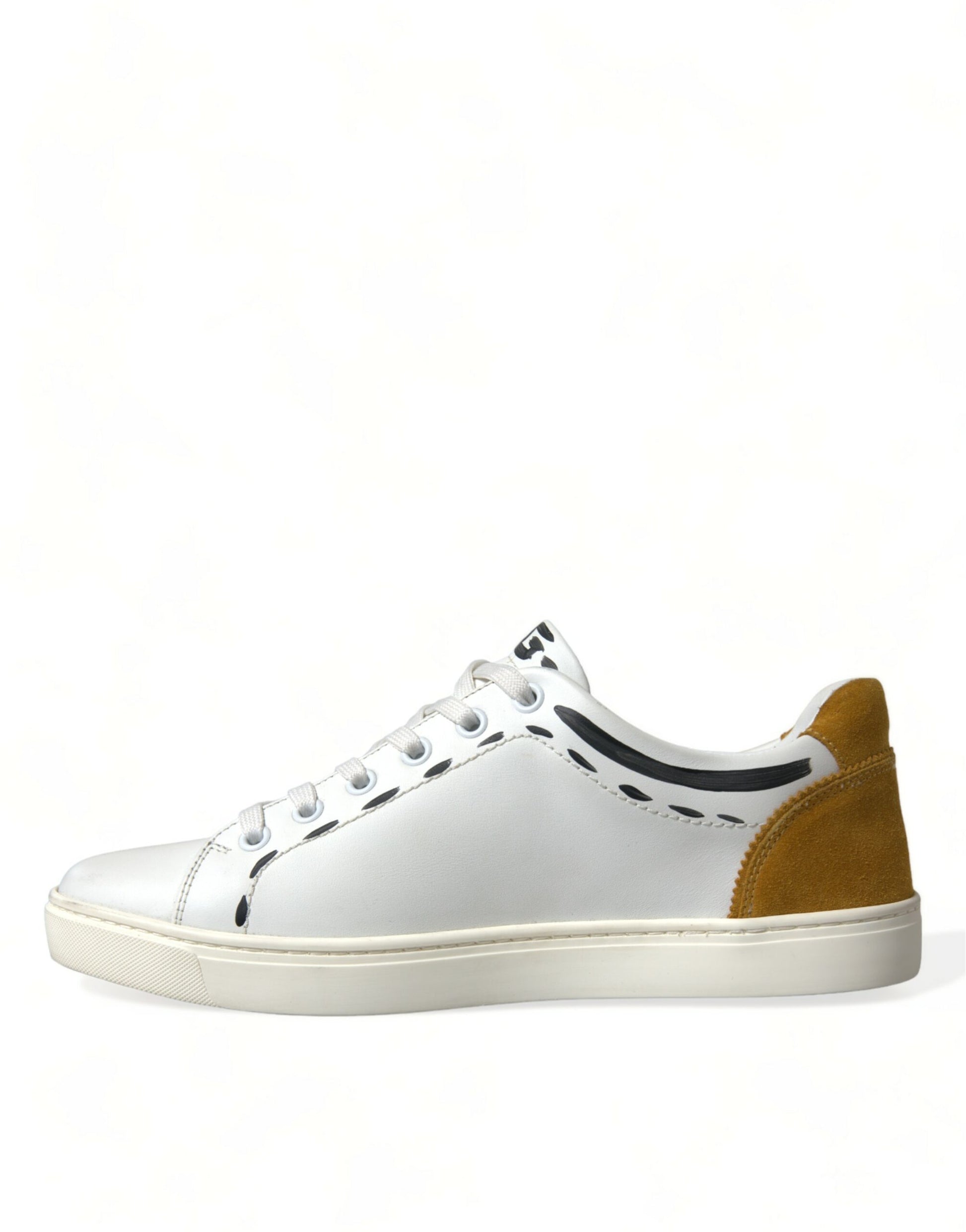 Dolce & Gabbana White Leather LOVE Milano Men Sneakers Shoes by Dolce & Gabbana