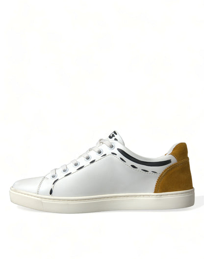 Dolce & Gabbana White Leather LOVE Milano Men Sneakers Shoes by Dolce & Gabbana