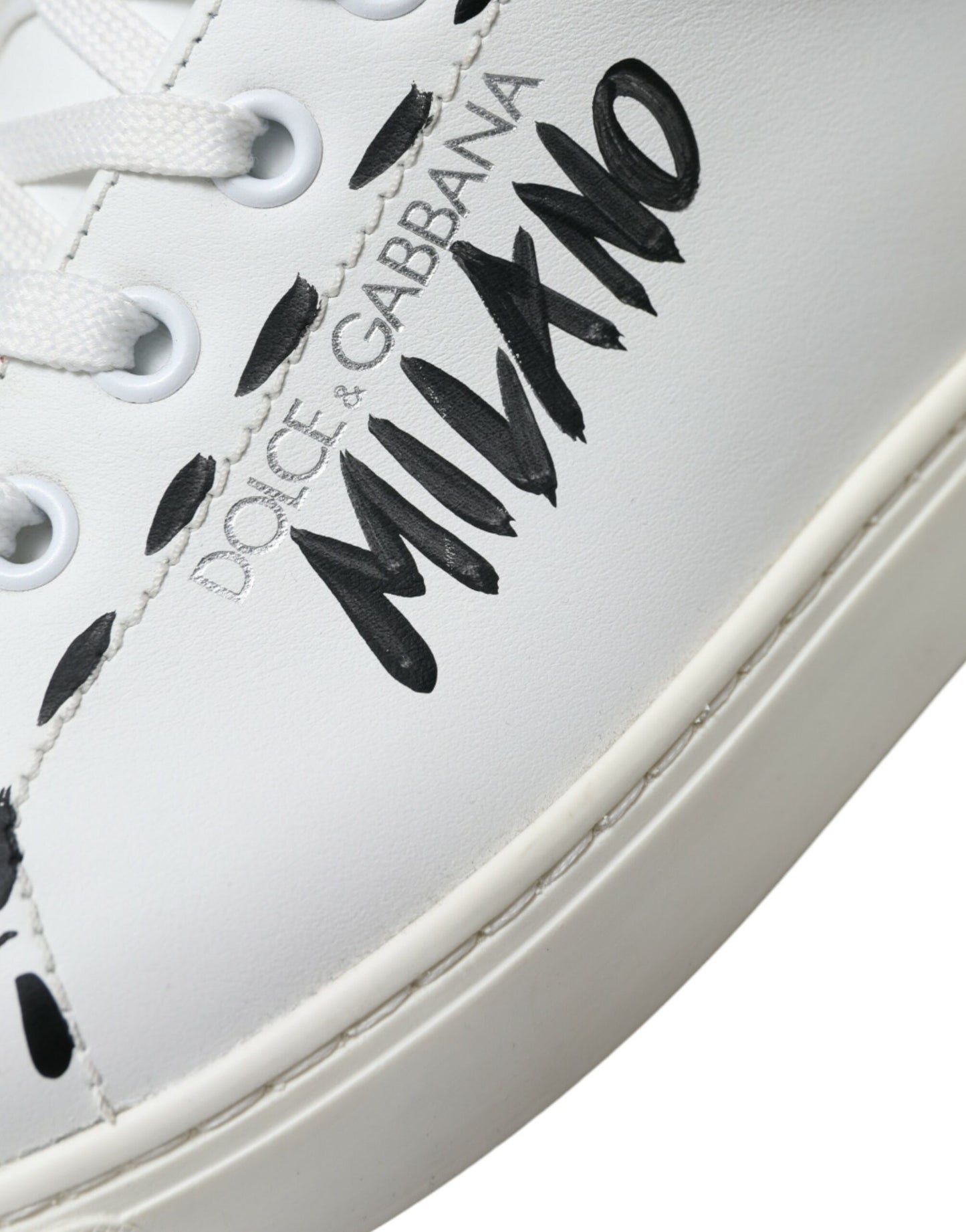 Dolce & Gabbana White Leather LOVE Milano Men Sneakers Shoes by Dolce & Gabbana