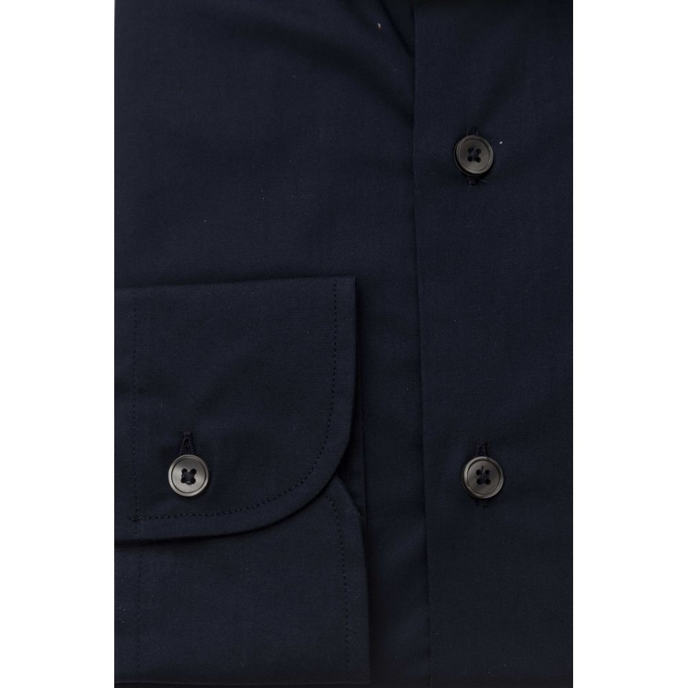 Bagutta Blue Cotton Men Slim Shirt by Bagutta