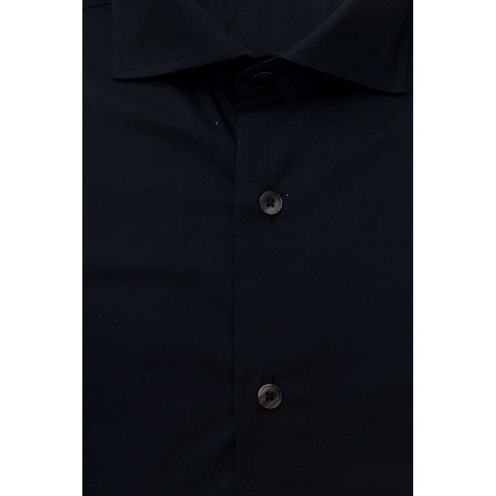 Bagutta Blue Cotton Men Slim Shirt by Bagutta