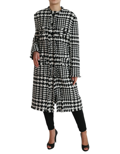 Trench-coat long pied-de-poule élégant Dolce &amp; Gabbana