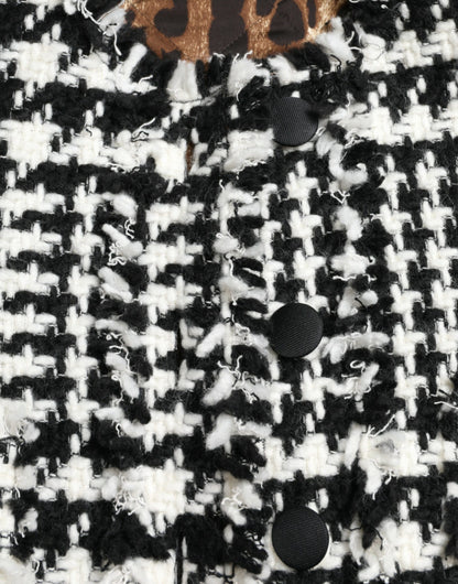 Trench-coat long pied-de-poule élégant Dolce &amp; Gabbana