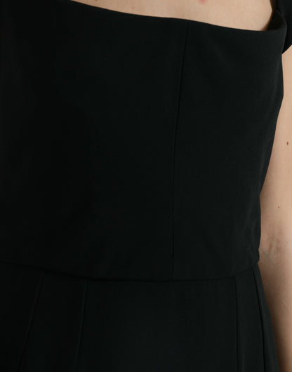 Dolce & Gabbana Black Cady Viscose Sleeveless Dress by Dolce & Gabbana