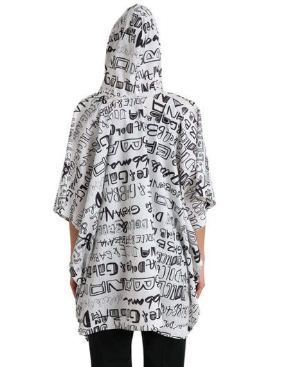 Dolce & Gabbana White Logo Print Hooded Blouson T-shirt Top by Dolce & Gabbana