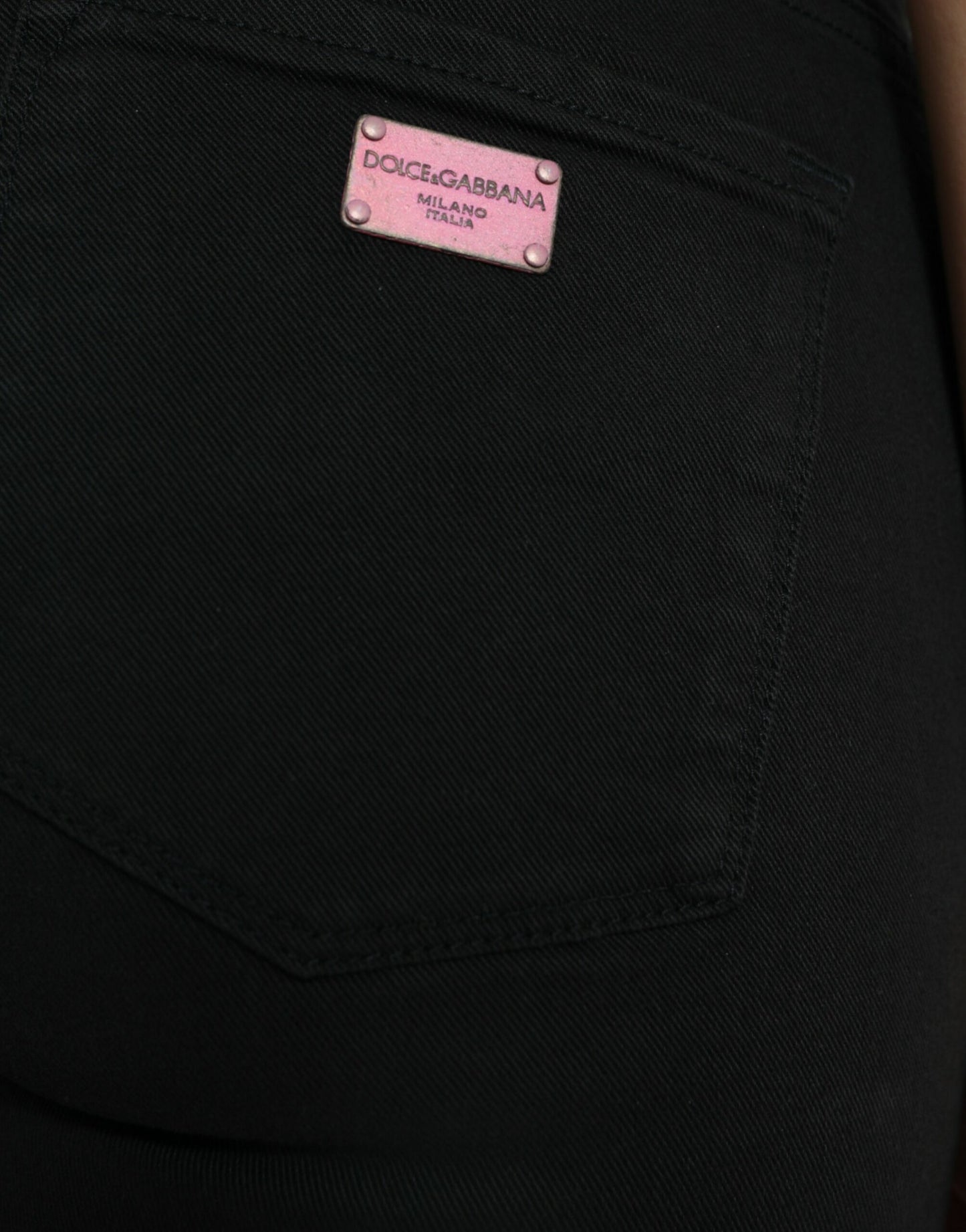 Dolce & Gabbana Black Cotton Mid Waist Skinny Denim Jeans by Dolce & Gabbana