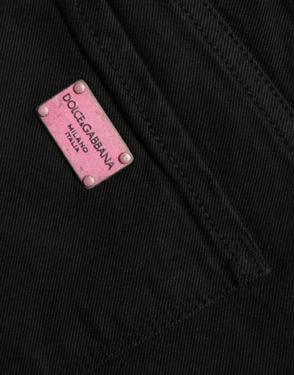 Dolce & Gabbana Black Cotton Mid Waist Skinny Denim Jeans by Dolce & Gabbana