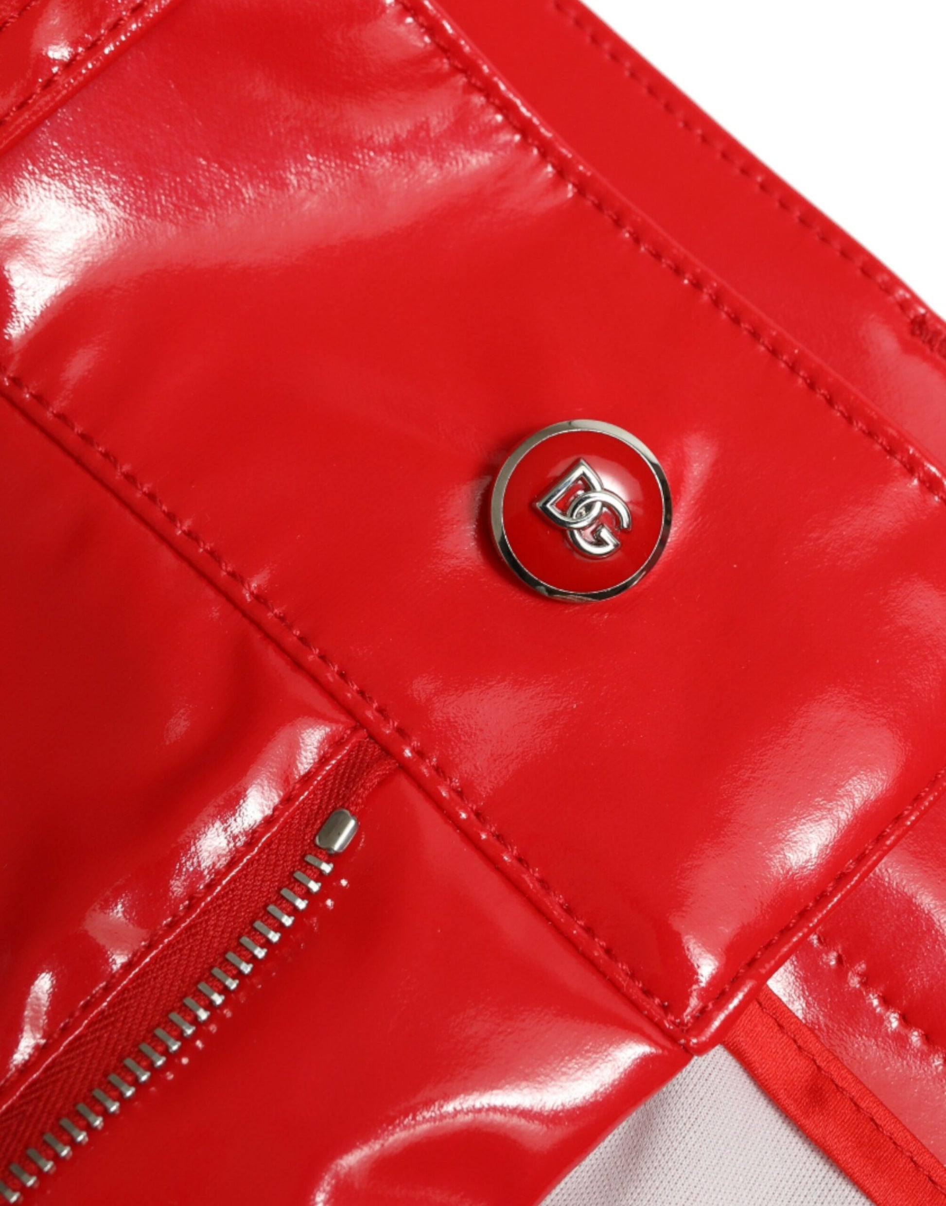 Dolce & Gabbana Shiny Red High Waist Skinny Pants by Dolce & Gabbana