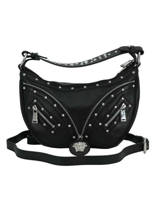 Sac à bandoulière Versace élégant en cuir noir