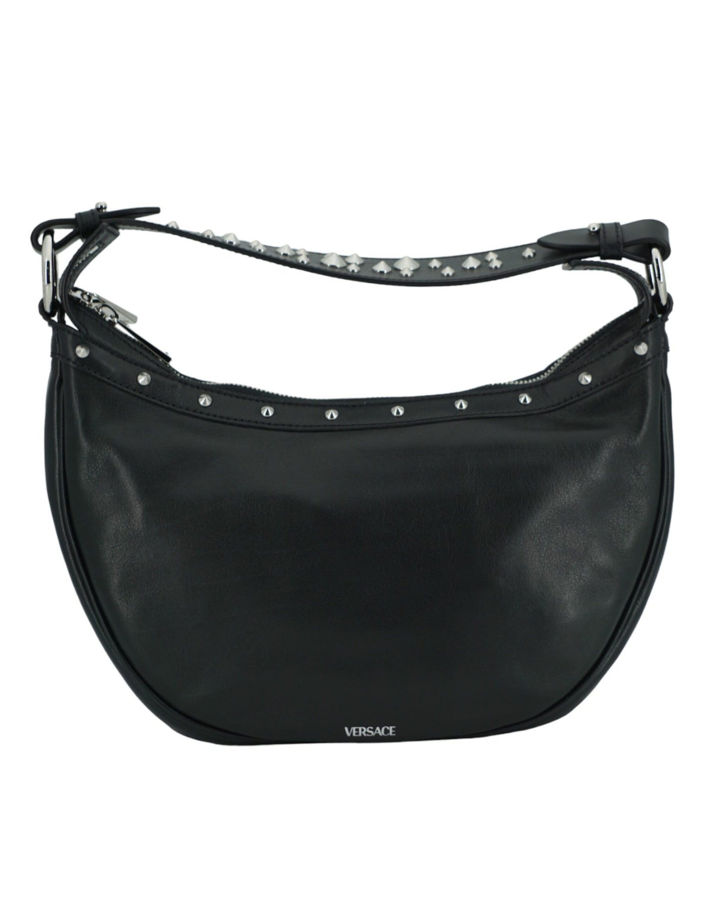 Sac à bandoulière Versace élégant en cuir noir