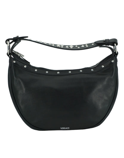 Sac à bandoulière Versace élégant en cuir noir