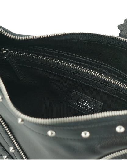 Sac à bandoulière Versace élégant en cuir noir