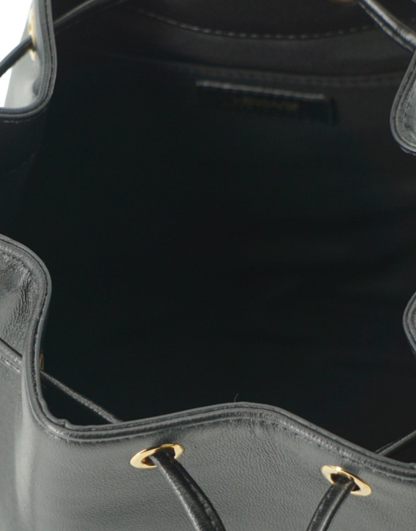 Versace Elegant Black Leather Medusa Bucket Shoulder Bag by Versace