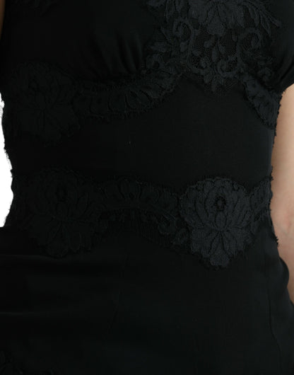 Dolce & Gabbana Black Silk Stretch Lace Sleeveless Tank Top by Dolce & Gabbana