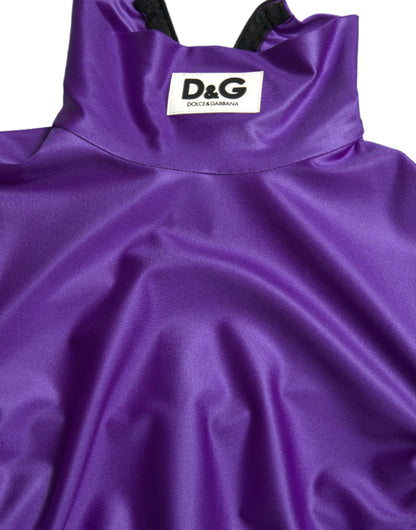 Dolce & Gabbana Purple Nylon Stretch Slim Long Sleeves Top by Dolce & Gabbana