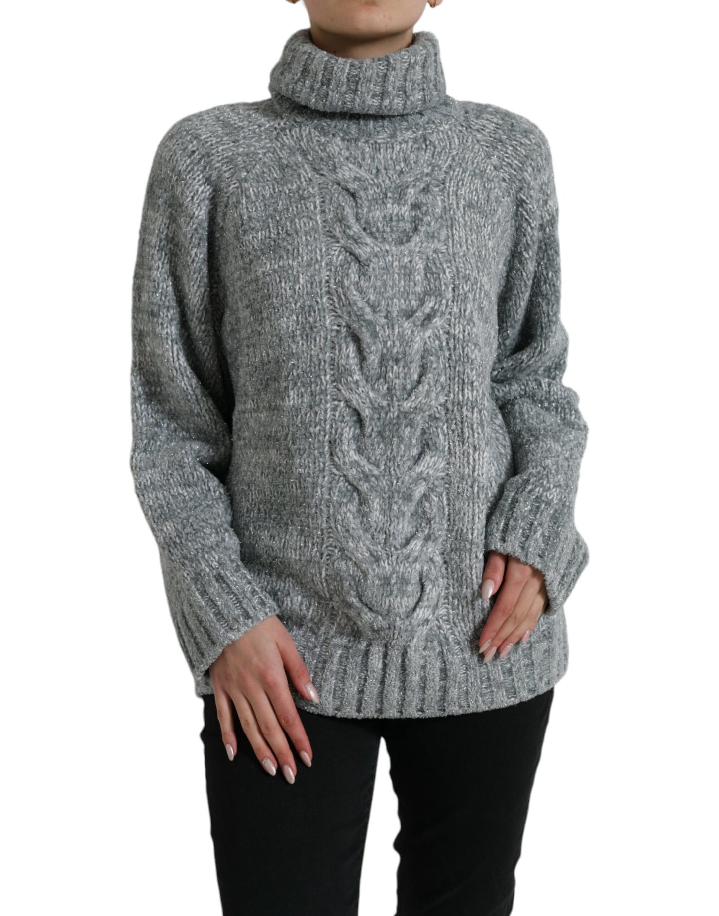 Dolce & Gabbana Gray Cashmere Turtle Neck Pullover Sweater by Dolce & Gabbana