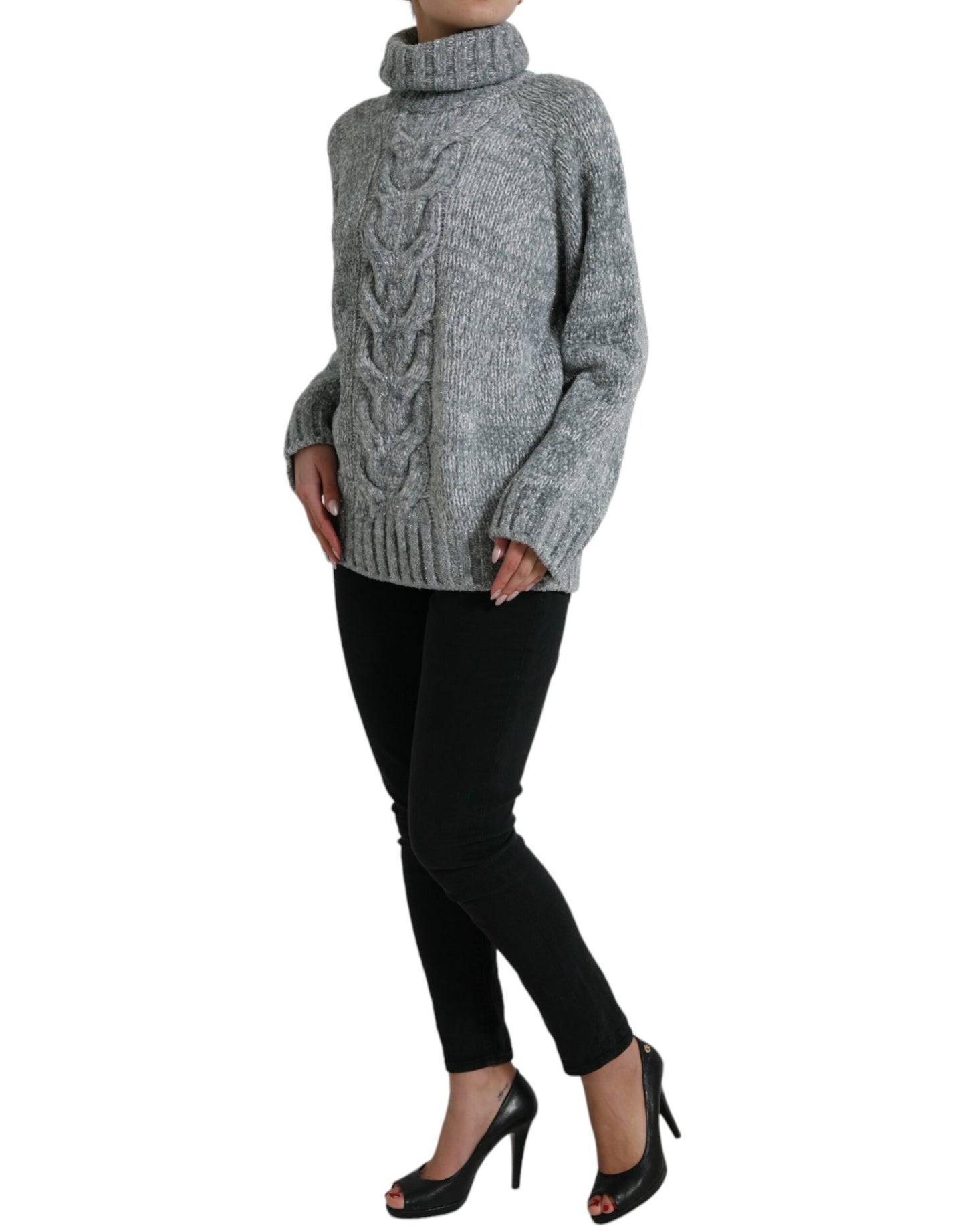 Dolce & Gabbana Gray Cashmere Turtle Neck Pullover Sweater by Dolce & Gabbana