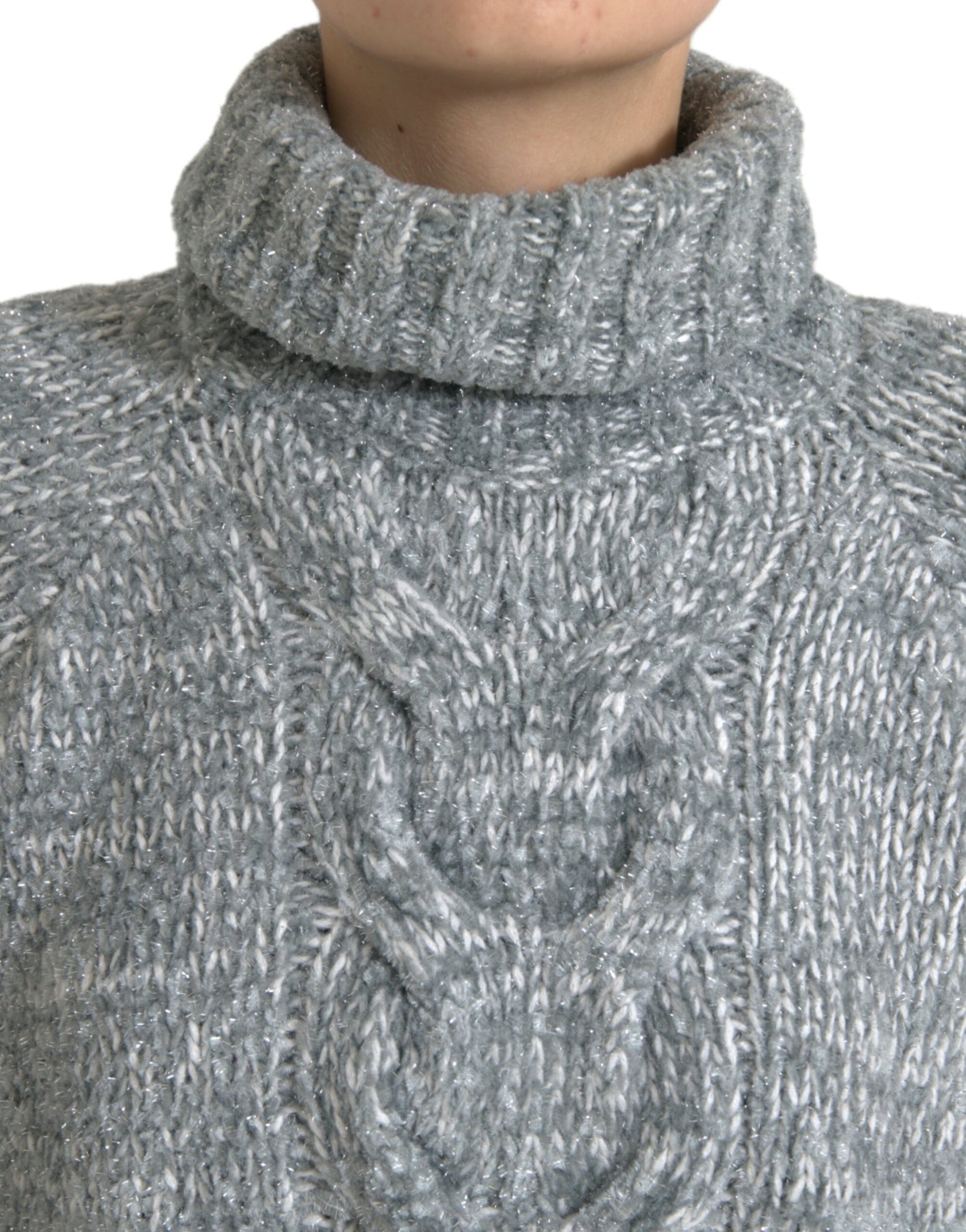 Dolce & Gabbana Gray Cashmere Turtle Neck Pullover Sweater by Dolce & Gabbana