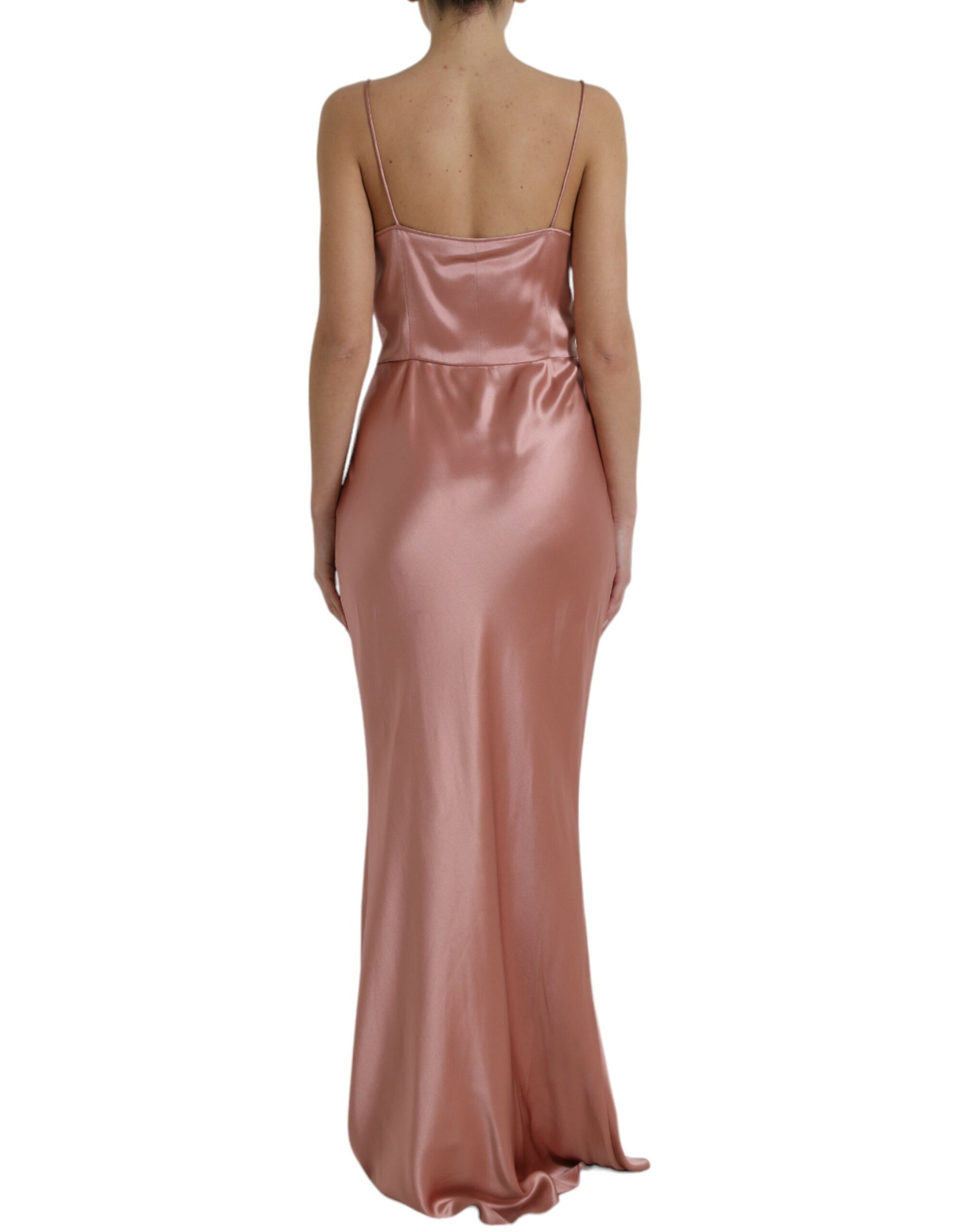 Dolce & Gabbana Pink Silk Spaghetti Straps Long Gown Dress by Dolce & Gabbana