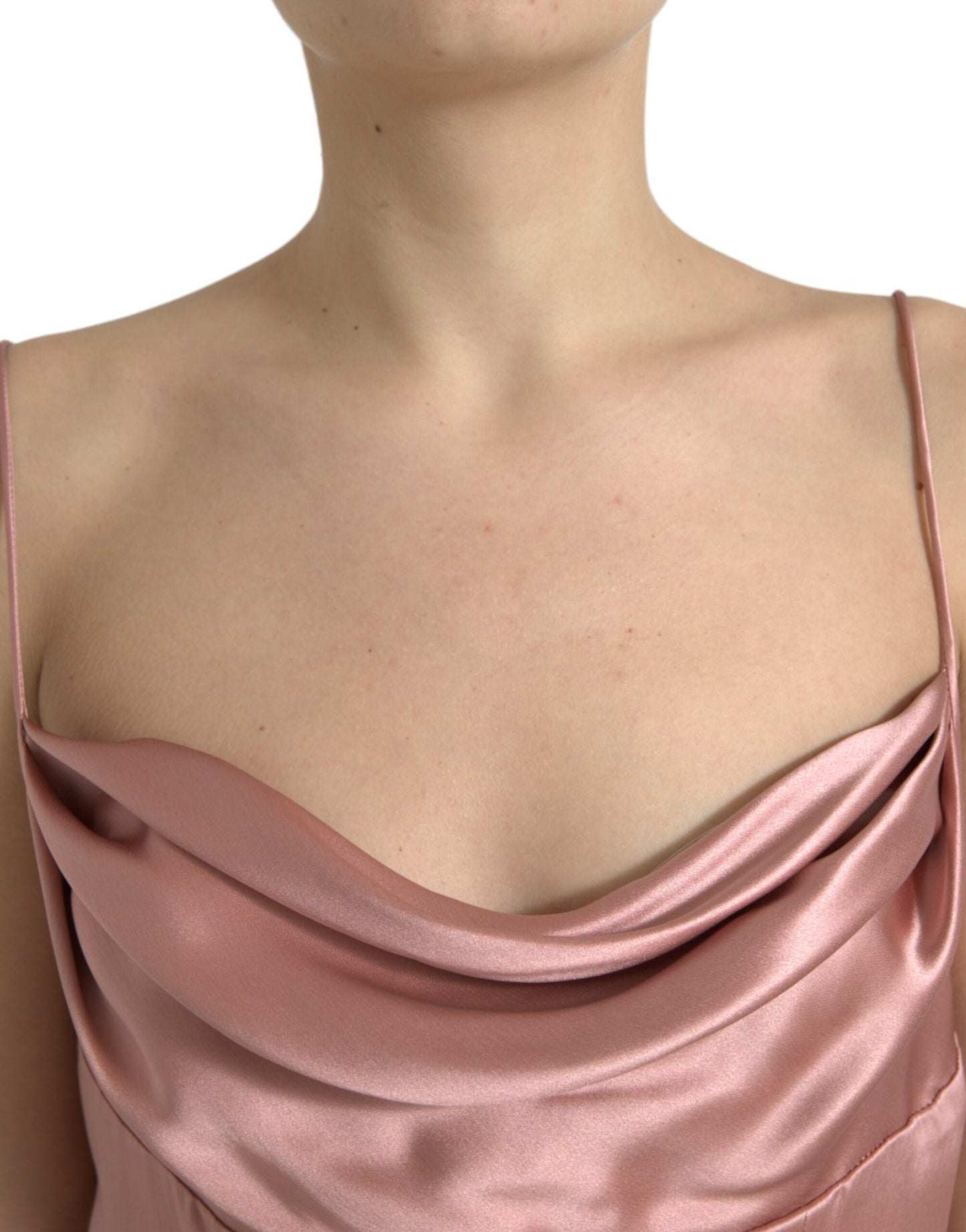 Dolce & Gabbana Pink Silk Spaghetti Straps Long Gown Dress by Dolce & Gabbana