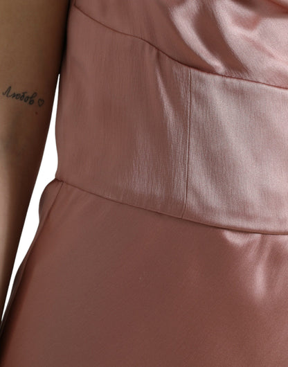 Dolce & Gabbana Pink Silk Spaghetti Straps Long Gown Dress by Dolce & Gabbana