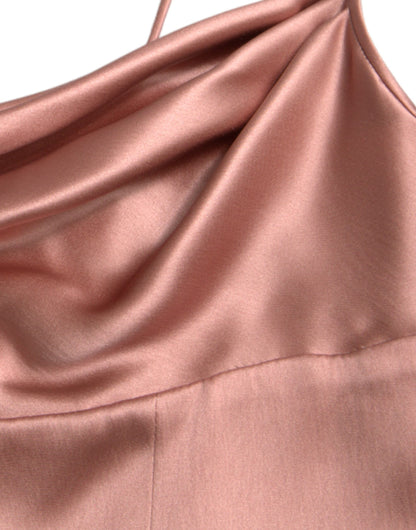 Dolce & Gabbana Pink Silk Spaghetti Straps Long Gown Dress by Dolce & Gabbana