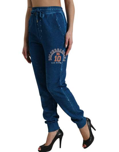 Dolce & Gabbana Blue Logo Cotton Jogger Sweatpants Pants by Dolce & Gabbana