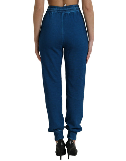 Dolce & Gabbana Blue Logo Cotton Jogger Sweatpants Pants by Dolce & Gabbana