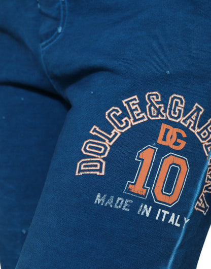 Dolce & Gabbana Blue Logo Cotton Jogger Sweatpants Pants by Dolce & Gabbana