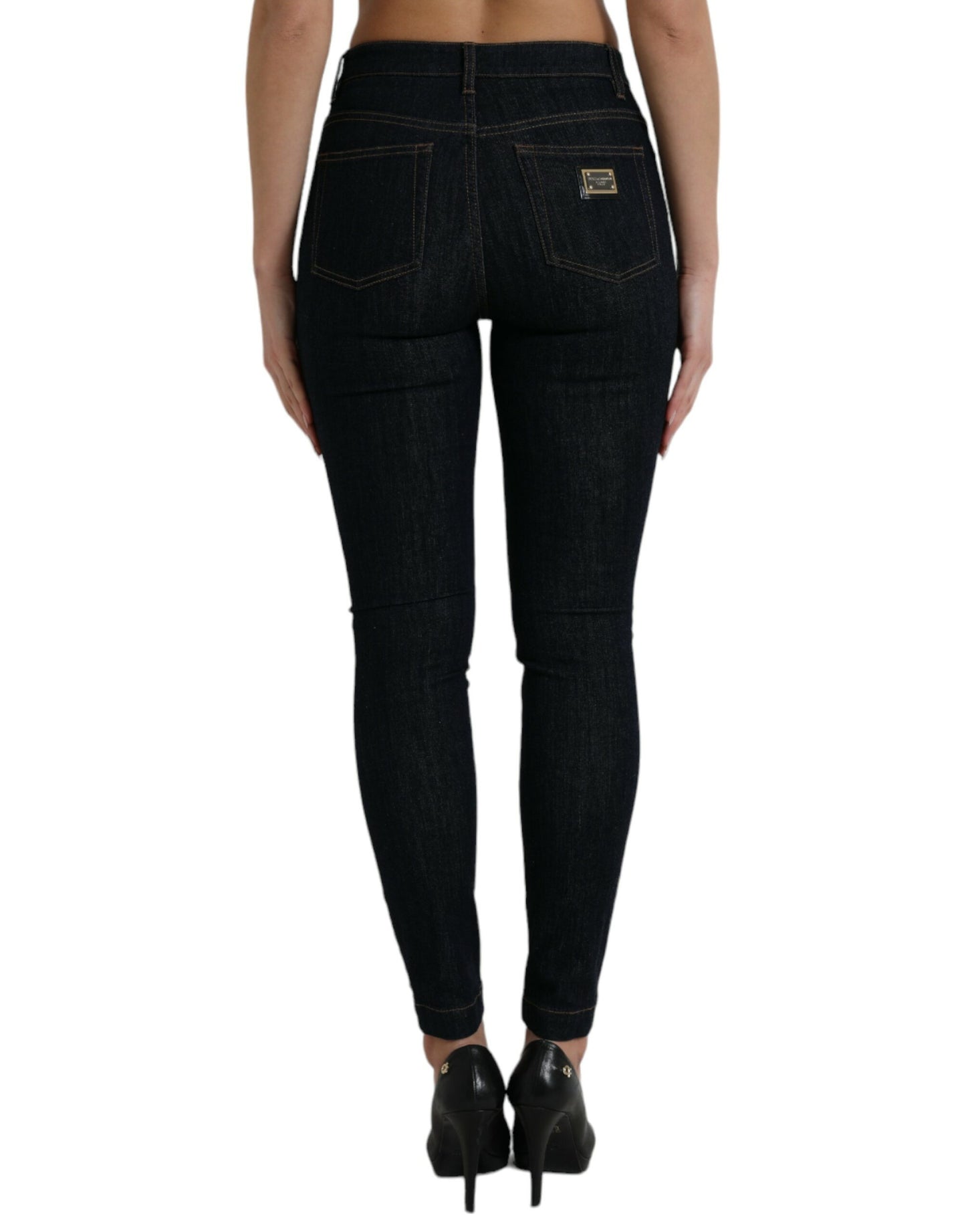 Dolce & Gabbana Blue Cotton Stretch Denim Skinny Jeans by Dolce & Gabbana