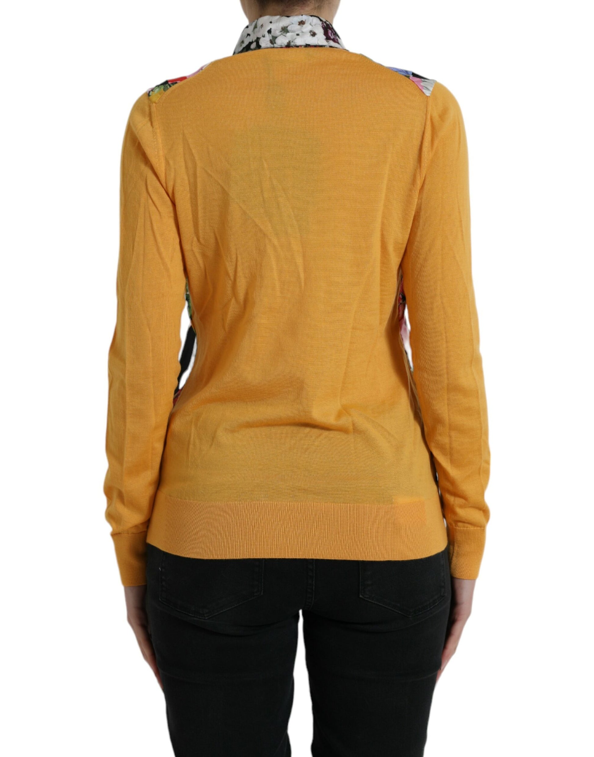 Dolce & Gabbana Multicolor Patchwork Cashmere Henley Sweater by Dolce & Gabbana