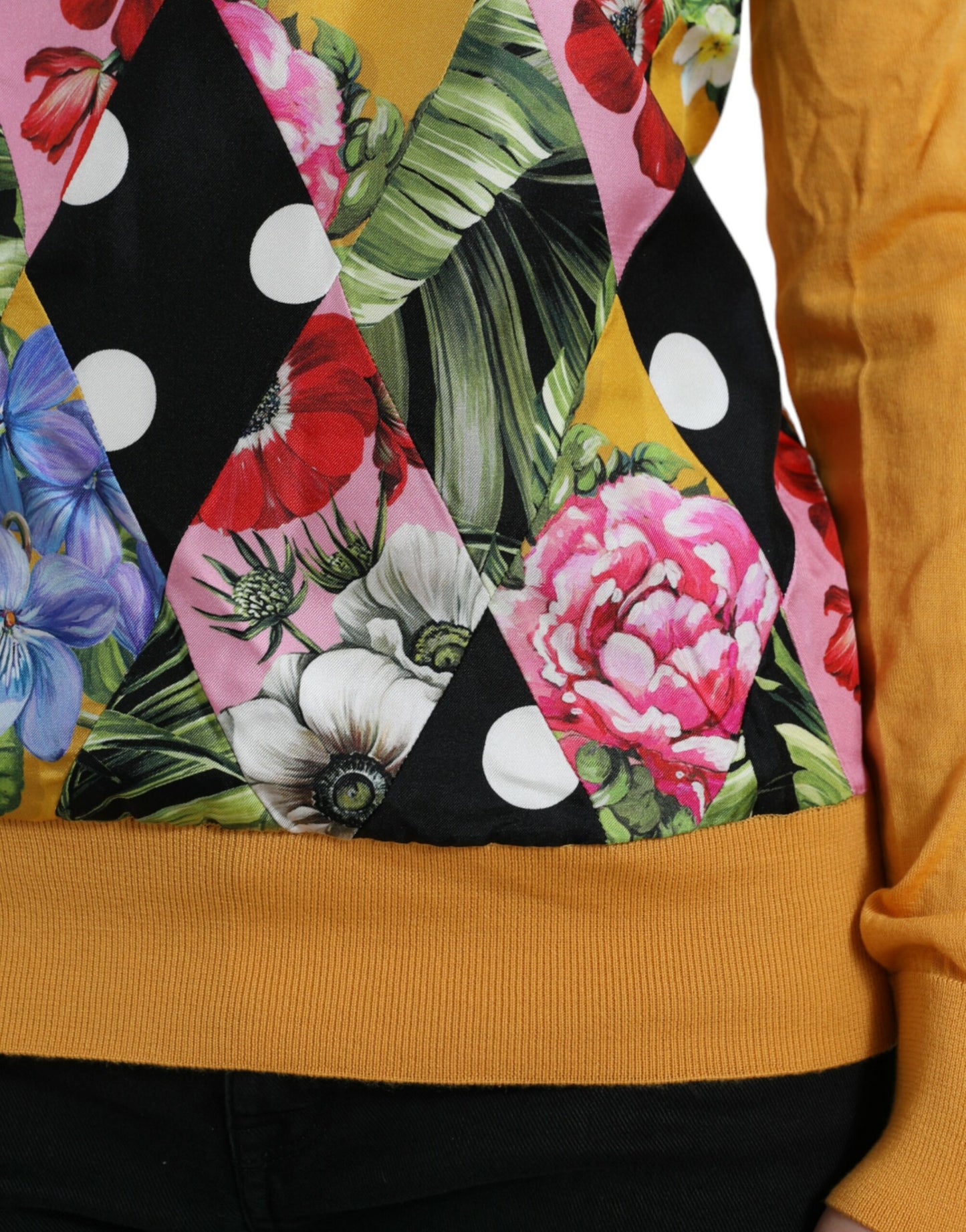Dolce & Gabbana Multicolor Patchwork Cashmere Henley Sweater by Dolce & Gabbana