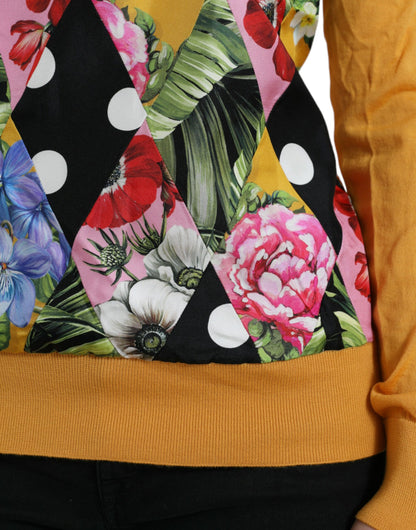 Dolce & Gabbana Multicolor Patchwork Cashmere Henley Sweater by Dolce & Gabbana