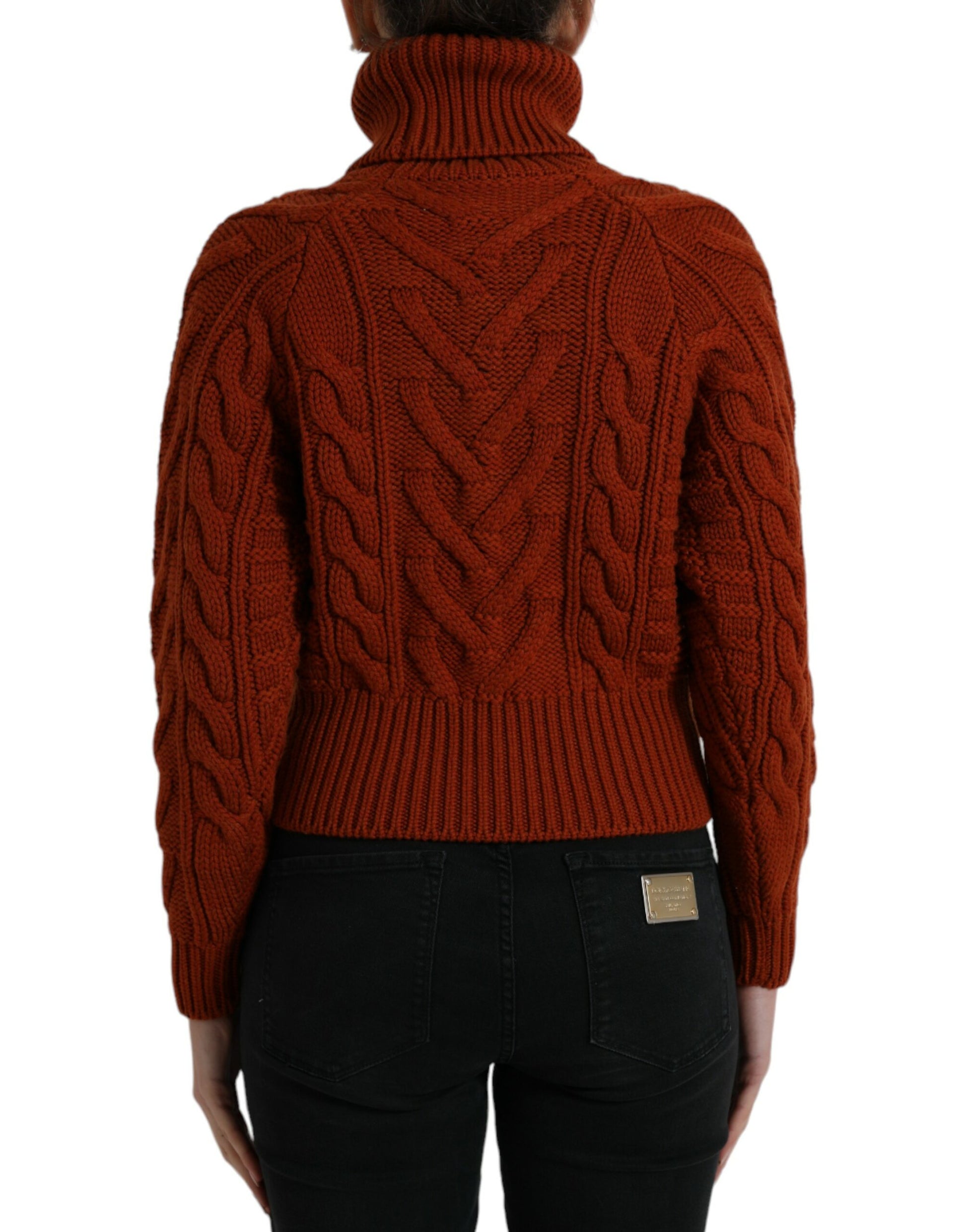 Dolce & Gabbana Brown Wool Knit Turtleneck Pullover Sweater by Dolce & Gabbana