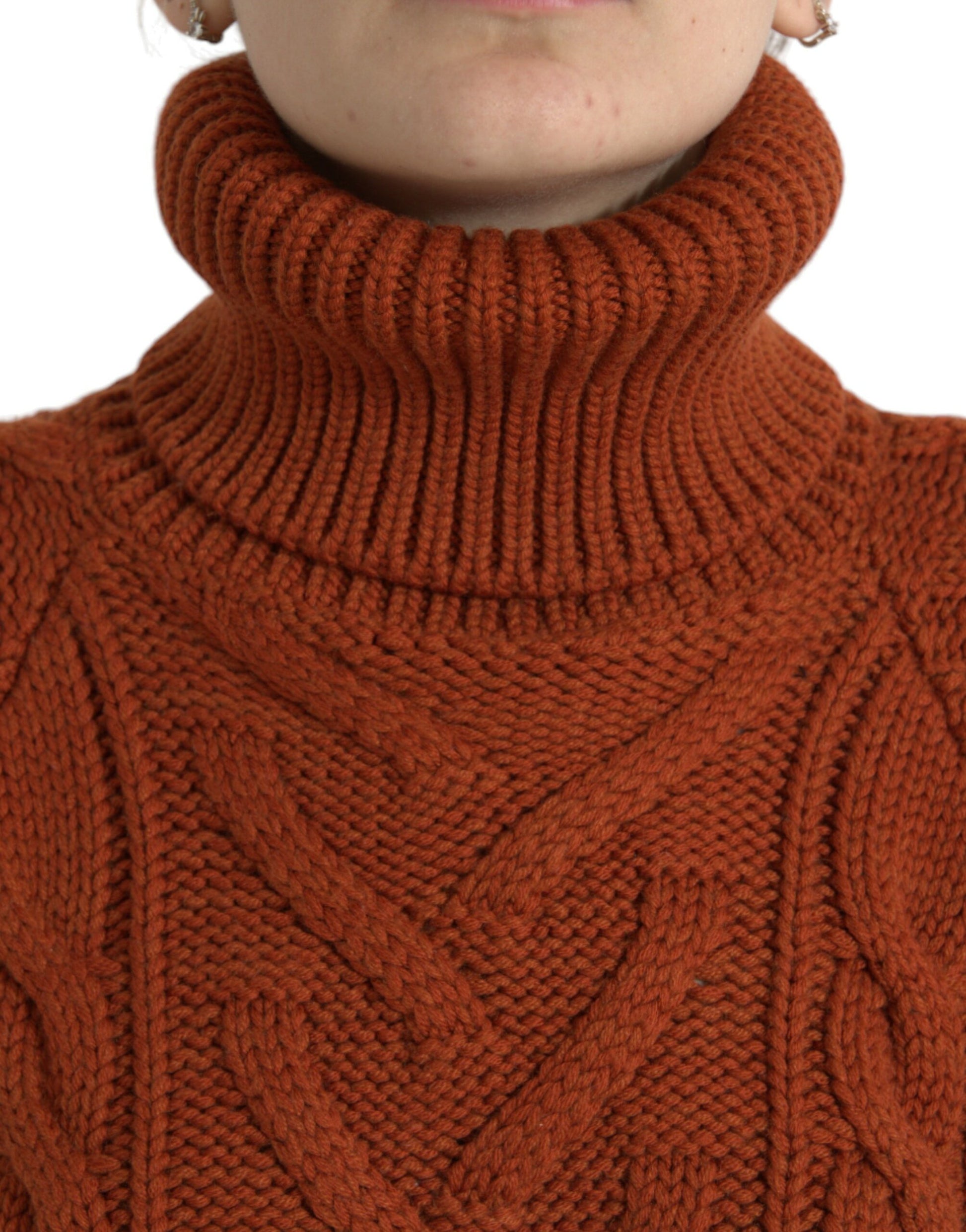 Dolce & Gabbana Brown Wool Knit Turtleneck Pullover Sweater by Dolce & Gabbana