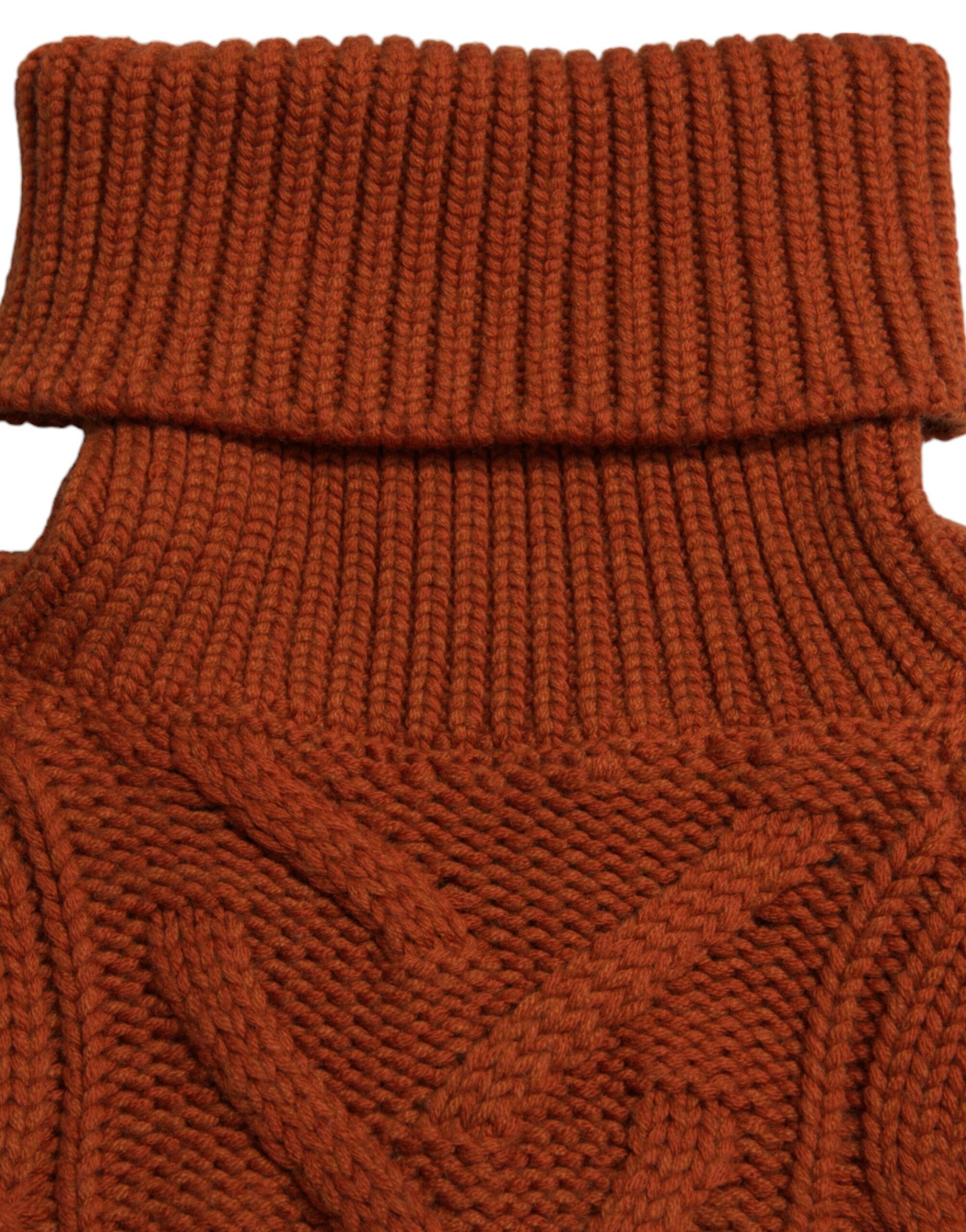 Dolce & Gabbana Brown Wool Knit Turtleneck Pullover Sweater by Dolce & Gabbana