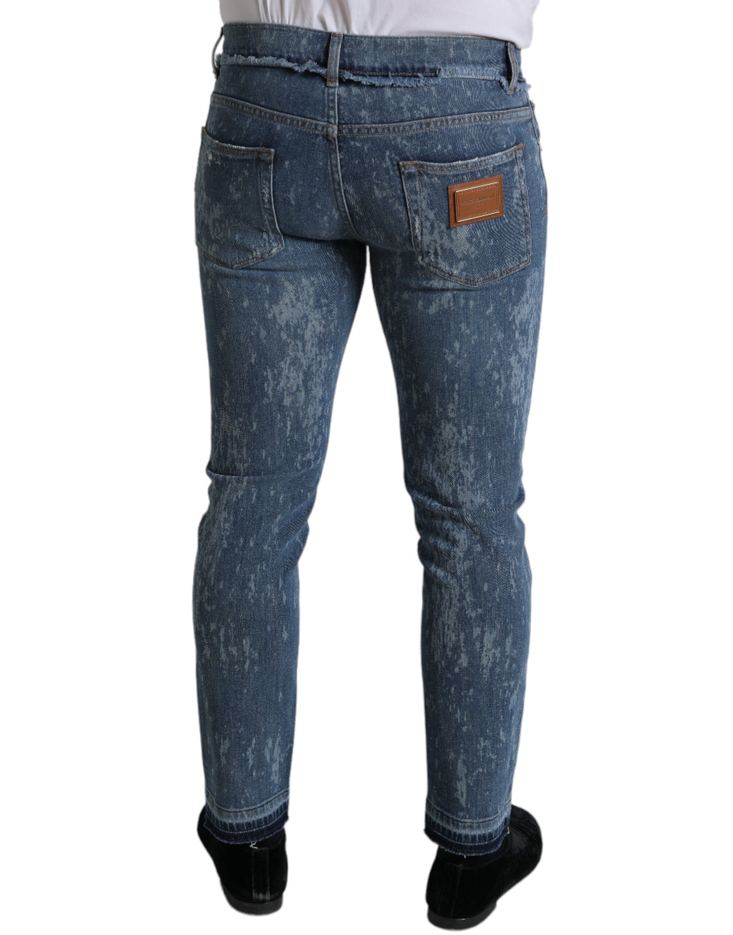 Dolce & Gabbana Blue Washed Skinny Cotton Stretch Denim Jeans by Dolce & Gabbana