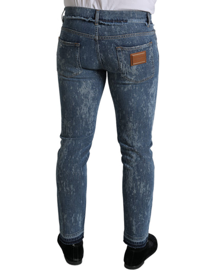 Dolce & Gabbana Blue Washed Skinny Cotton Stretch Denim Jeans by Dolce & Gabbana