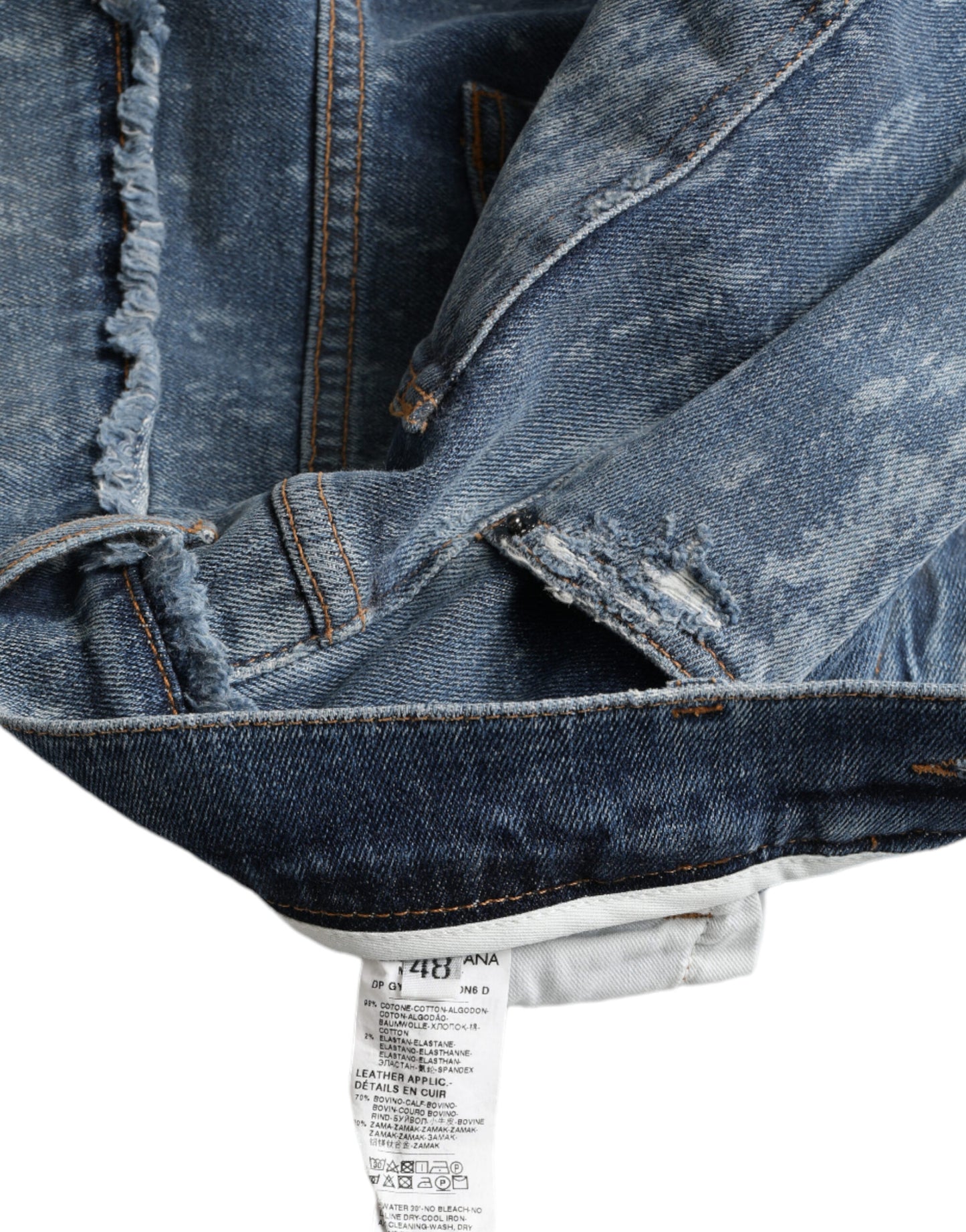 Dolce & Gabbana Blue Washed Skinny Cotton Stretch Denim Jeans by Dolce & Gabbana