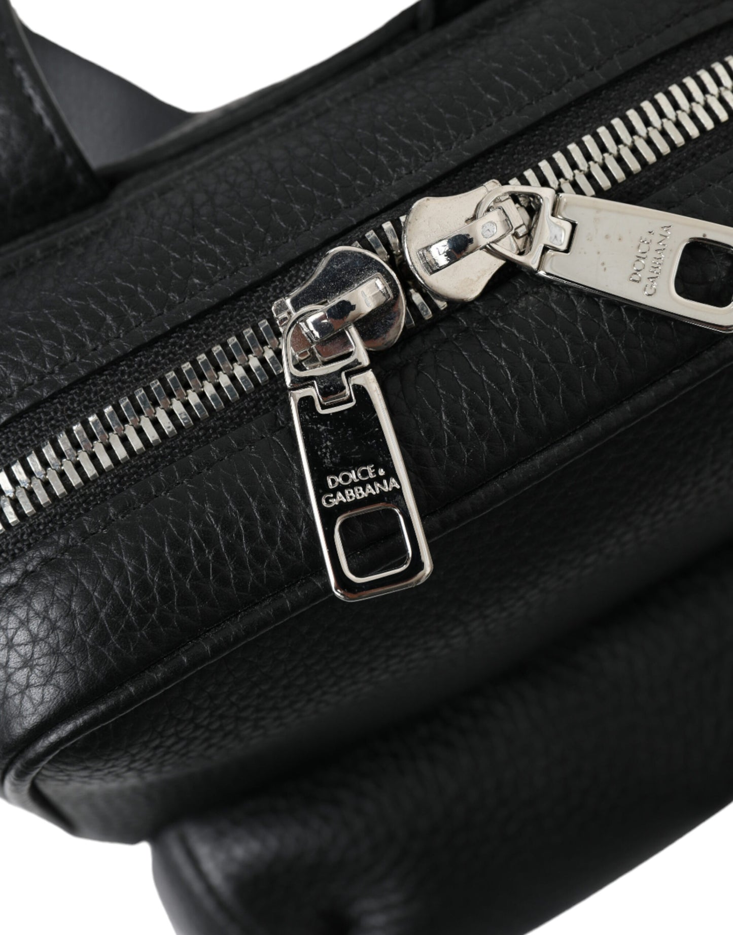 Dolce &amp; Gabbana Black Calfskin Leather Logo Palermo Backpack Bag
